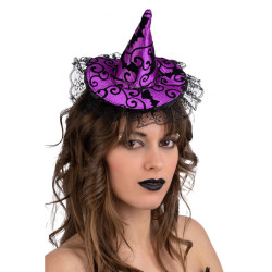 Fialový čarodejnícky klobúk s čelenkou